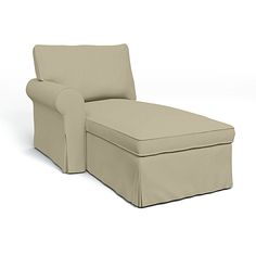 a small chaise lounge chair with an ottoman