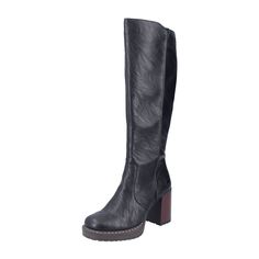 Rieker Y4190-00 Women's Boots, Black Rieker Y4190-00 Women's Boots, Black Stay stylish and comfortable with these Rieker Y4190-00 women's boots in classic black. Perfect for the autumn/winter season, these boots feature a durable PU sole and a comfortable 8cm heel height. The upper material is made of high-quality synthetic leather, while the interior is lined with soft textile for added comfort.  Product Details:   Color: Black  Heel Height: 8cm  Shoe Width: Normal (G)  Season: Autumn/Winter  Material: Synthetic Leather  Lining: Textile  Sole: PU Sole   Care Instructions: Remove dust and dirt with a soft shoe brush or a lint-free, slightly damp cloth. Boots For Fall, Shoe Brushes, Faux Leather Boots, Soft Shoes, Soft Textiles, Amazon Fashion, Boots Black, Black Faux Leather, Winter Season