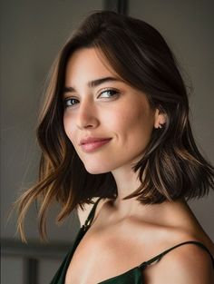 Italian Bob Haircut 2024: Classic Style Meets Modern Flair Brunette Clavicut, Brunette Bobs For Thick Hair, Long Bob On Wavy Hair, Short Haircut Bob Medium, Parisian Long Bob, Contour Bob Hair, Bob Above The Shoulder, Short Haircut With Side Part, Rosie Huntington Whiteley Hair Short