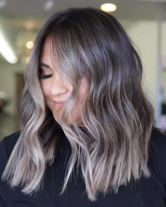 Seamless Ash Brown Balayage Hair Smokey Ash Brown Balayage, Sultry Hair, Natural Ash Brown Hair, Ash Brown Hair With Highlights, Balayage For Brunettes, Dark Ash Brown Hair, Ash Brown Hair Balayage, Ash Ombre, Light Ash Brown Hair