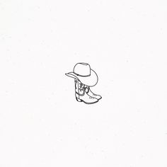 a drawing of a cowboy hat and boots