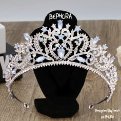 Material:Rhinestone, Crystal 👑Surface length of 15 cm and a crown height of 7.5 cm - Necklace 45 CM Black Friday & Christmas, End of the year Final sale 🎁  (Limited Stock!) 🍓PROMO 1: Buy ANY Headpiece get a $22 Nail set For FREE  🍓PROMO 2: Buy total over $99 GET a $50 Crown For FREE  🎊 (Random Surprise Present Pack - Handpicked Mystery Items, Ideal for Gift-Giving, Delightful Surprise with Every Order) 👑Luxury bridal Crown encrusted with crystals, this royal wedding headpiece is perfect fo Baby Blue Quince, Cinderella Crown, Light Blue Crown, Baby Blue Jewelry, Cinderella Sweet 16, Quinceanera Crown, Blue Opal Jewelry