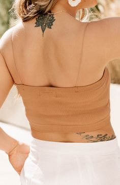 Made of the most luxurious ribbed stretch fabric, this athleisure/elevated style tube top features micro spaghetti straps for a little style and added peace of mind for security. Works great for any sunny day or layered under your favorite cami or top! In Sage, Coffee, and Chocolate. Sized Small/Medium Medium/Large for comfort. Alex is 5'11" and wearing a size small/medium. These bandeaus are great underneath tops, but also shine on their own! Pair them with one of our bottoms HERE. AT2271 Style Tube Top, Coffee Chocolate, Elevated Style, Bandeaus, Tan Lines, Sunny Day, Tube Top, Sunny Days, Athleisure