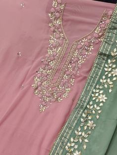 Quotes Meaningful, Hand Work Design, Patterns Flowers, Lace Dress Design, Gotta Work, Hand Embroidery Dress, Gold Hair Pin, Embroidery On Kurtis, Gota Work