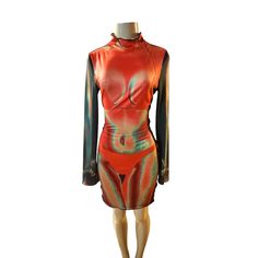 Stretch 3d Printed Body Dress Orange Bodycon Midi Dress For Party, Orange Bodycon Mini Dress For Evening, Orange Stretch Mini Bodycon Dress, Stretch Orange Mini Bodycon Dress, Orange Mini Length Bodycon Dress For Night Out, Orange Stretch Mini Dress, Orange Bodycon Mini Dress For Party, Orange Bodycon Mini Dress, Orange Mini Bodycon Party Dress