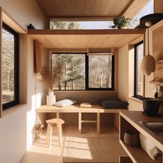 Japandi meets Tiny House Cottage Bunkie, Japanese Style Tiny House, Cozy Japandi, Japanese Tiny House, Interior Minecraft, Japandi House, Japandi Interior Design