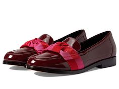 Kate Spade New York Leandra - Women's Shoes : Dark Merlot Multi : Ace the formal look by wearing the Kate Spade New York Leandra Loafers. Leather and textile upper. Leather lining and insole. Slip-on style. Round toe. Bicolor nylon twill bow detail on the vamp. Leather outsole with high traction and durability. Imported. Measurements: Heel Height: 3 4 in Weight: 11 oz Product measurements were taken using size 9, width M. Please note that measurements may vary by size. Weight of footwear is base Dear John, Kate Spade Shoes, The Vamps, Formal Looks, Merlot, Bow Detail, Cute Shoes, Loafers For Women, Fashion Handbags