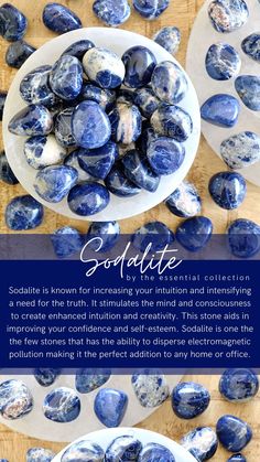 Crystals For Intuition, Sodalite Meaning, Crystal Healing Properties, Crystals Meanings, Crystal Healing Chart, Tumbled Crystals, Crystal Aesthetic, Crystals Healing Properties, Spiritual Crystals