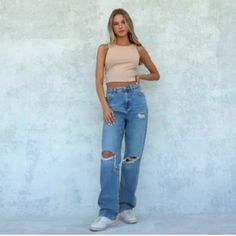 New With Tags 90s Boyfriend Pants . Baggy Style 90s Inspired Blue Wide Leg Bottoms, 90s Inspired Mid-rise Blue Bottoms, 90s Style Full Length Pants For Summer, 90s Style Full Length Summer Pants, 90s Style Blue Mid-rise Pants, 90s Relaxed Fit Wide Leg Bottoms, 90s Denim Blue Straight Leg Pants, 90s Style Relaxed Fit Wide Leg Bottoms, 90s Baggy Bottoms For Summer