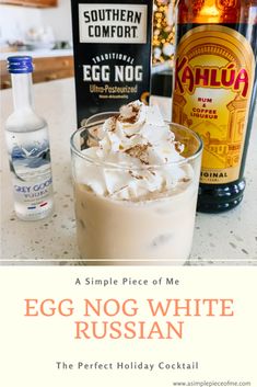 egg nog white russian cocktail with vodka