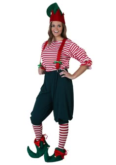 a woman dressed as a christmas elf posing for the camera with her hands on her hips