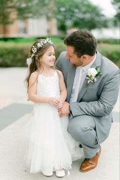 wedding inspo / groom / flower girl / daddy / daughter Groom With Daughter Photos, Wedding Photos Bride And Daughter, Bride Groom Daughter Photos, Groom And Daughter First Look, Bride And Groom With Daughter, Dads Wedding Attire Father, Wedding Photo Ideas Flowergirl, Wedding With Daughter, Flowergirl Wedding Photos