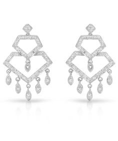 Allure Collection 0.60 ctw Diamond 18k White Gold Diamond Shape Chandelier Earrings View 1 Diamond Photography, Diamond Chandelier Earrings, Diamond Chandelier, April Birthstone, Birthstone Gifts, Fancy Color Diamonds, Diamond Shape, Love Symbols, Yellow And Brown