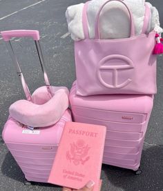 #travel #luggage #allpink #pink #pinkcore #telfar #pinkpinkpink #pinkperfection #pinkeverything Girly Items, Bus Ticket, Cute Luggage, Luxury Bags Collection, Pink Lifestyle, Pretty Pink Princess, Pink Life, Lv Bags, Girly Bags