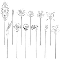 PRICES MAY VARY. 【SET OF 12 PIECES】--You will receive 12pcs silver metal hair sticks with different patterns like photo show in the good package. Different patterns provide more choices to match your hairstyles. 【HIGH QUALITY MATERIAL】--Every hair stick is well made by alloy metal, sturdy and durable, won't deform or fade easily. Excellent material with fineworkmanship make these hair pins more exquisite and fancy. 【ONE SIZE FITS ALL】--See the size photo on the left, metal hair stick length: abo Asian Hair Pin, Chinese Accessories, Chopstick Hair, Bronze Hair, Bun Updo, Retro Hair, Like Photo, Chinese Hairstyle, Super Long Hair