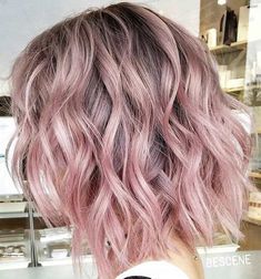 Pastel Pink Balayage Short Hair, Pastel Pink Bayalage Hair, Rose Gold Blonde Medium Length Hair, Blonde Hair With Pink Highlights Pastels, Blonde With Pastel Pink, Blonde Hair With Purple Tips, Rose Gold Hair Ombre, Rose Gold Hair Blonde, Blonde Hair With Pink Highlights