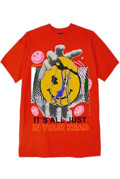 ALL IN YOUR HEAD T-Shirt DTG Rainbow Coalition, Opened Wardrobe, All In Your Head, Tie Dye Fashion, Heart Clothes, Head Ties, Stay Weird, Graphic Tee Design, Cool Graphic Tees