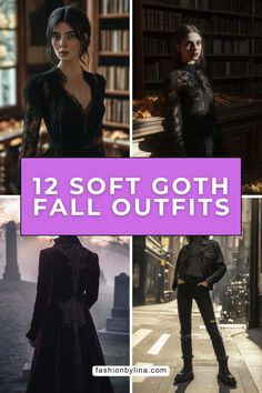 Ready for a style refresh? Check out these 12 soft goth-inspired outfits that seamlessly mix classic gothic charm with modern fall trends. Goth Style Over 50, Dark Glamour Aesthetic Outfit, Gothic Female Outfit, Goth Style In Your 40s, Subtle Goth Aesthetic, What To Wear To A Speakeasy Bar, Outfits With Pantyhose Aesthetic, French Gothic Fashion, Cute Outfits Goth