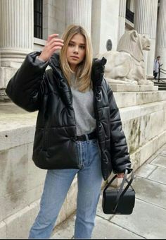 Puffer Jacket Outfits, Puffer Jacket Outfit, Inspired Outfits, Casual Winter Outfits, Looks Style, Winter Fashion Outfits, Fall Winter Outfits, Outfits Casuales, Outfits For Teens