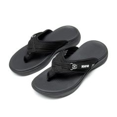 Uncover essential comfort in our Women's Soft Cushion Flip Flops! Combining ultimate comfort with versatile functionality, the soft, lightweight, and durable material ensures delight in casual, professional, and recreational activities like walking, boating, hiking, and gardening. With a built-in arch support, heel cup for extra stability, and a slip-resistant MD outsole, these thong sandals are perfect for indoor and outdoor use. Elevate your style and comfort for summer and beach life with these must-have flip flops, seamlessly blending functionality and fashion. Size: 8.  Color: Black.  Gender: female.  Age Group: adult. Casual Lightweight Toe Post Flip Flops, Comfortable Breathable Black Sandals, Black Breathable Comfortable Sandals, Comfortable Black Breathable Sandals, Black Breathable Sandals, Lightweight Comfortable Synthetic Flip Flops, Lightweight Adjustable Casual Slippers, Casual Adjustable Lightweight Slippers, Casual Lightweight Adjustable Slippers