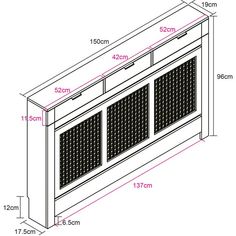 the measurements for an outdoor heater and its corresponding features are shown in this diagram