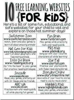 the top ten learning website for kids