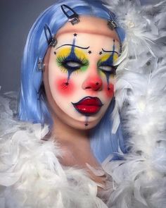 Halloween Makeup Inspiration Scary, Artistic Halloween Makeup, Cute Clown Makeup, Clown Core, Drag Make-up, Perspective Quotes