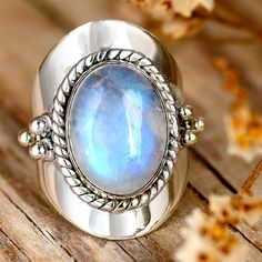 Moonstone Ring Sterling Silver, Moonstone Crystal, Boho Design, Moonstone Jewelry, Moonstone Ring, Ring Sterling Silver, Boho Rings, Sterling Ring, Beautiful Rings