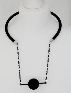 Black necklace Rubber necklace Glass Unique necklace Black | Etsy Minimalist Black Chain Necklace With Adjustable Chain, Minimalist Black Metal Jewelry, Elegant Adjustable Matte Black Jewelry, Elegant Matte Black Adjustable Jewelry, Black Minimalist Necklace With Adjustable Chain, Minimalist Black Necklace With Adjustable Chain, Minimalist Handmade Black Choker, Modern Black Chain Necklace For Party, Elegant Black Choker With Adjustable Chain