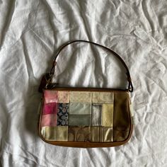 Vintage 2000s Y2k Coach Shoulder Bag In Good Condition Has Some Discoloration. Spice Up Your Plain Outfits With This Gorgeous Bag Multicolor Rectangular Coach Shoulder Bag, Coach Multicolor Rectangular Bag, Multicolor Rectangular Coach Bags, Retro Rectangular Coach Shoulder Bag, Multicolor Retro Coach Bag, Multicolor Coach Pouch Bag, Multicolor Coach Clutch Bag, Coach Multicolor Clutch Bag, Coach Patchwork Bag