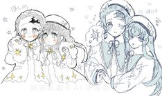 three girls are dressed up in costumes and one girl is wearing a hat with stars on it