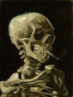 Van Gogh - Head of a Skeleton with a Burning Cigarette - Paint by numbers فنسنت فان جوخ, Vincent Van Gogh Paintings, Van Gogh Museum, Van Gogh Paintings, A Skeleton, Post Impressionism, Post Impressionists, Art Google, Vincent Van Gogh