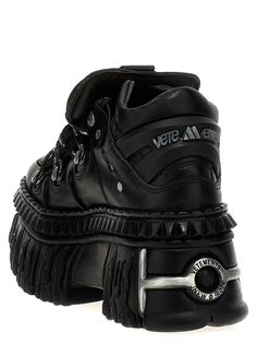 Vetements x New Rock leather 'Platform' sneakers with laces, metal details, platform sole. Composition: Anti Fashion, Formal Loafers, New Rock, Versace Belt, Crossbody Tote Bag, Men Model, Platform Sneaker, Valentino Bags, Crossbody Tote