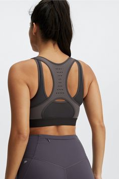 Elsie High Impact Run Sports Bra Fabletics Mid-Grey/Phantom female Activewear >> Womens >> Sports Bras >> Sports Bra >> High Impact regular Running/Training Breathable/Moisture-Wicking/Removable Bra Cups Made from our new, compressive fabric! Gray Sportswear Activewear With Built-in Padding, Gray Sporty Activewear With Built-in Padding, Breathable Activewear For Light Exercise During Sports Season, Yoga Activewear With Mesh Back, Gray Activewear For Training During Sports Season, Gray Sweat-resistant Sports Bra For Workout, Gray Sweat Resistant Sports Bra For Workout, Athletic Fit Activewear With Built-in Padding For Light Exercise, Breathable Racerback Activewear For Light Exercise