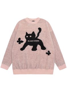 Stay warm and stylish with our Cozy Cat Graphic Oversized Sweater. This delightful sweater features a playful cat design that adds a touch of fun to your wardrobe. Crafted from high-quality, soft knit fabric, it promises both comfort and durability. Graphic Cardigan, Dark Sweater, Streetwear Goth, Butterfly Prints, Cat Prints, Men's Shirts And Tops, Sweater Streetwear, Knitwear Sweater, Oversized Knitted Sweaters