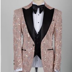 a tuxedo jacket with sequins on it