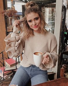 She Is Clothed, Next Clothes, Perfect Wardrobe, Flounce Sleeve, Sweater Sleeves, Sleeve Sweater, Easy Hairstyles, Flare Jeans