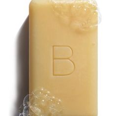 a bar of soap with the letter b on it