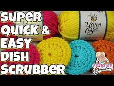 crochet super quick and easy dish scrubber