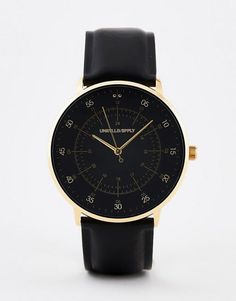 #Men'sFashion,ASOS Design Watch In Black Faux Leather With Gold Highlights Minimal Watch, Sleek Watch, Simple Watches, Minimalist Watch, Gold Highlights, Casual Watches, Classic Watches, Stainless Steel Band, Black Faux Leather