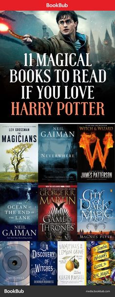 the cover of harry potter's book, which is featured in an advertisement for books to read if you love