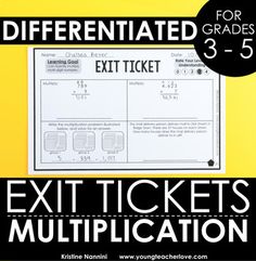 an exit ticket with the text differentiated for grade 3 - 5