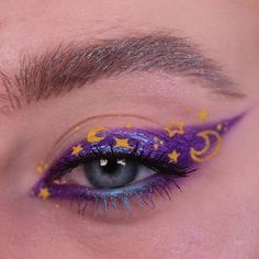 #Tintark #makeup #makeuplooks #wakeupandmakeup #makeupaddict #eyelook #eyetattoo #eyelashextensions #wow #fancy #purple #star Halloween Eye Makeup Looks, Hd Concealer, Eyeshadow Ideas, Eye Makeup Looks, Graphic Makeup, Ethereal Makeup, Crazy Eyes