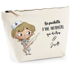 Nurse Pouch That Rocks Printed in France. 100% brushed cotton canvas 407g/m² metal zipper 19 x 18 x 9 cm natural color one sided printing printed in France Personalized nurse's pouch with the first name of your choice. A gift to thank the nursing staff or to offer to a colleague at the hospital. I offer you original kits - makeup, wallets, pens, accessories, etc. - made in collaboration with young artists. The kits are gusseted, 100% brushed cotton canvas, with a vintage-style metal zipper, 407g Nurse Pouch, Nurse Kit, Caregiver Gifts, At The Hospital, Wedding Gift Baskets, Gift For Christmas, Metal Zipper, Caregiver, Brushed Cotton