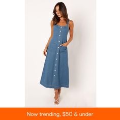 in stock Petal And Pup, Denim Dress, Pick Up, In Store, Buy Online, Free Shipping, Clothes