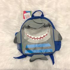 Mini Shark Themed Backpack With Zipper Pull Casual Blue Bags, Fun Blue Backpack For Playtime, Cute Blue Backpack For Playtime, Playful Blue Backpack For Playtime, Playful Blue Bags For Outdoor Activities, Snoopy The Dog, Justice Backpacks, Jansport Right Pack, Baby Bjorn Carrier