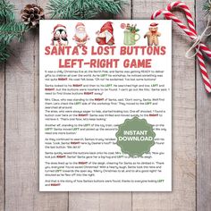 Christmas Santa's Lost Buttons Game - Digital Download Host the best Christmas dinner party for your family, friends, or office with this Christmas Game! This game is designed to bring joy and fun to your party or event! This is a much-needed addition to your event or get together! Instantly download and print the games, allowing you to spend more time enjoying the festivities with your friends and family! There's no need to wait for a product to arrive in the mail; this is an instant, digital download! What's Included Inside: 🌲 Christmas Santa's Lost Buttons Game Do you want more? Get the bundle! Link to 50 Christmas Game Bundle: https://www.etsy.com/listing/1825916893/50-christmas-games-christmas-party-games How to Download: To access your digital files from your account: 1) When logged Xmas Games, Button Game, Holiday Games, 50 Christmas, Christmas Party Games, Game Pass