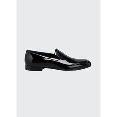 Giorgio Armani patent loafers with leather trim . Stacked heel. Round toe. Notched vamp with corner logo. Slip-on style. Made in Italy. Luxury Slip-ons For Formal Occasions, Formal Patent Leather Shoes With Rubber Heel Cap, Formal Patent Leather Dress Shoes With Rubber Heel Cap, Elegant Formal Slip-ons With Rubber Sole, Luxury Formal Slip-ons, Business Loafers With Patent Leather And Rubber Sole, Business Loafers With Rubber Sole In Patent Leather, Classic Party Loafers With Leather Sole, Modern Leather Sole Party Loafers