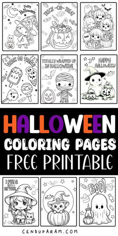 halloween coloring pages for kids to print and color with the text, halloween coloring pages free print