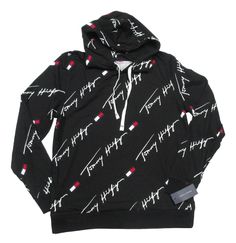 PLEASE NOTE: DUE TO HIGH VOLUME AND POST OFFICE DELAYS, DELIVERY TIMES MAY BE LONGER THAN NORMAL. ALL SALES ARE FINAL. NO RETURNS ACCEPTED. TOMMY HILFIGER SLEEPWEAR BLACK ALL OVER SCRIPT LOGO GRAPHIC PRINT HOODIE ATTACHED DRAWSTRING HOOD LONG SLEEVES RIBBED TRIM FRENCH TERRY LINING 100% COTTON MACHINE WASHABLE IMPORTED MEN’S MEASUREMENT GUIDE   XS S M L XL XXL US SIZE 36 38 40 42 44 46 EU SIZE 46 48 50 52 54 56 CHEST 35-36.5 37-38.5 39-40.5 41-42.5 43-44.5 45-46.5 **ALL SIZES ARE APPROXIMATE AND MEASURED IN INCHES** SIZES AND MEASUREMENTS MAY VARY DEPENDING ON THE STYLE OF THE ITEM AND HOW THE BRAND FITS. IF YOU ARE NOT SURE ABOUT A SIZE OR A FIT, WE RECOMMEND TRYING THE PRODUCT AT A NEARBY STORE. ALL ITEMS ARE 100% AUTHENTIC AT YOURPLACE2SHOP   International Buyers – Please Note:  Import Tommy Hilfiger Long Sleeve Hoodie For Winter, Tommy Hilfiger Letter Print Sweatshirt For Winter, Trendy Tommy Hilfiger Tops For Streetwear, Tommy Hilfiger Hoodie For Winter Streetwear, Tommy Hilfiger Long Sleeve Winter Hoodie, Tommy Hilfiger Letter Print Winter Sweatshirt, Tommy Hilfiger Winter Hoodie For Streetwear, Winter Tommy Hilfiger Sweatshirt With Letter Print, Tommy Hilfiger Winter Streetwear Tops